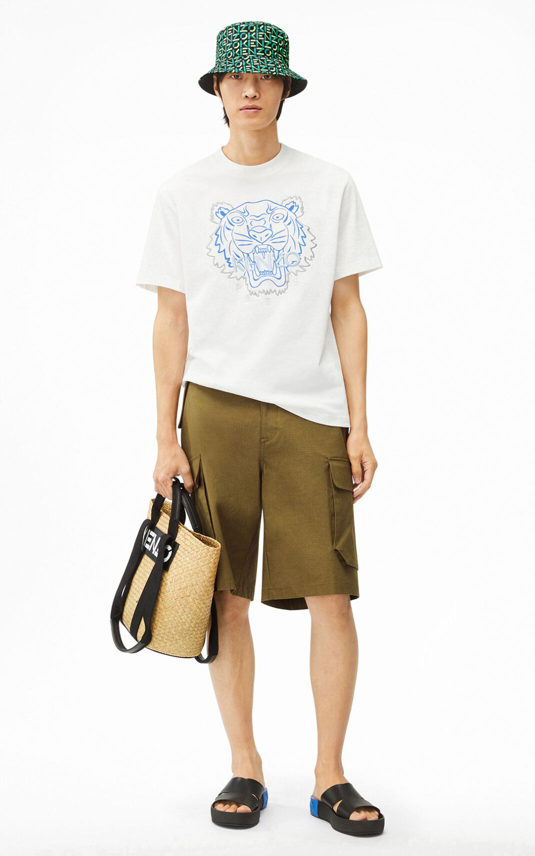 Camiseta Kenzo Tiger Masculino - Branco | 102MHEDPI